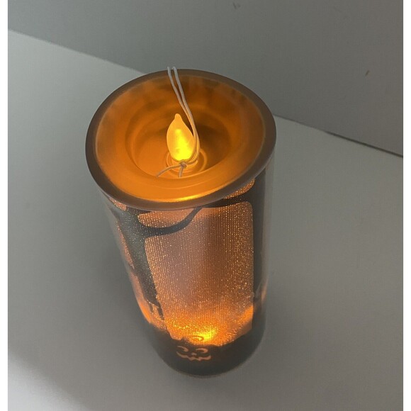 Silvestri  Flameless Candle  Happy Halloween Spooky Flickering 7.25 high Battery - Picture 2 of 9